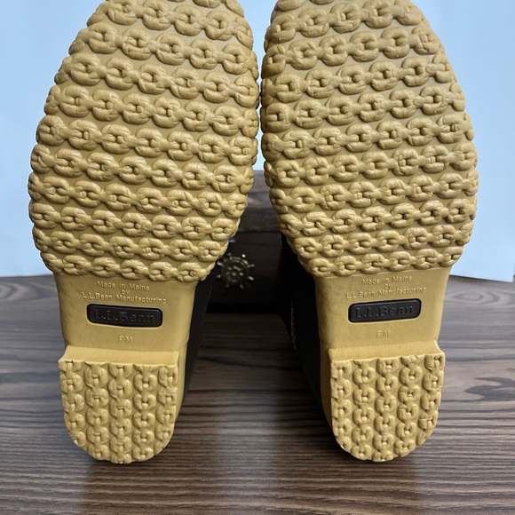 LL Bean Brown Leather 7" Front Zip Fleece Lined Insulated Duck Boots Women sz 9 - Picture 8 of 12